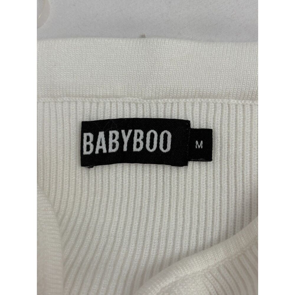 BABYBOO Angela Maxi White Knit Dress Size M Strapless Date Wedding Bridal Boho - Picture 7 of 11